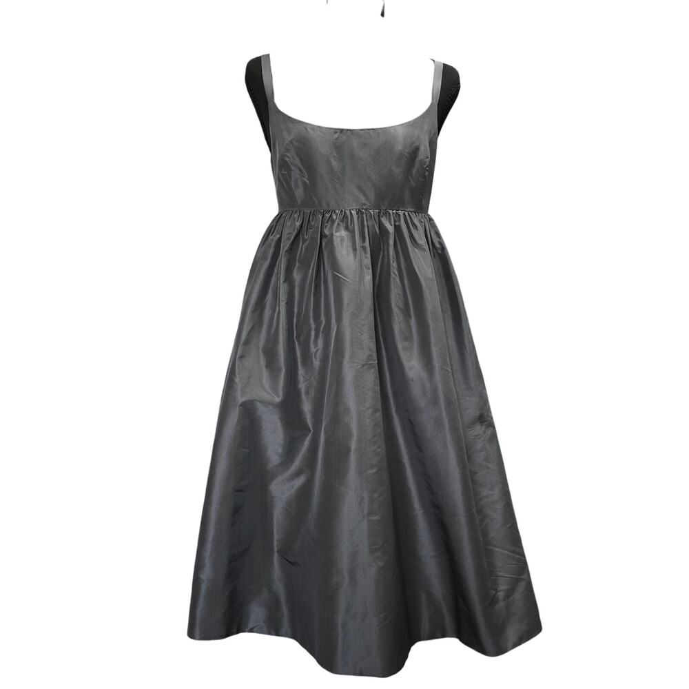 JCrew Gray Silk Taffeta Ballerina Dress Sz 2